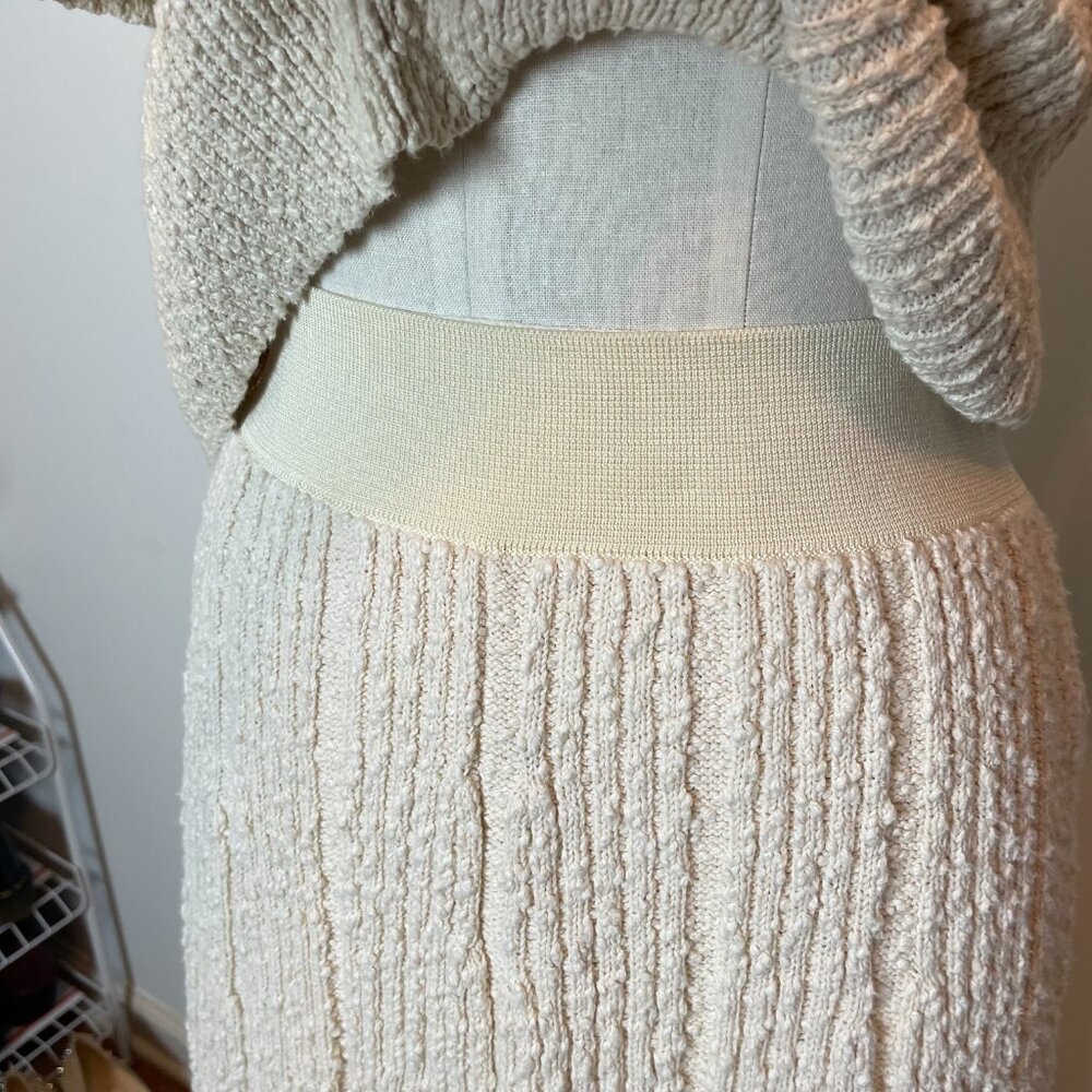 TORY BURCH Ribbed Pleated Knit Sweater Midi Skirt Matching Set \\ M - Picture 6 of 13